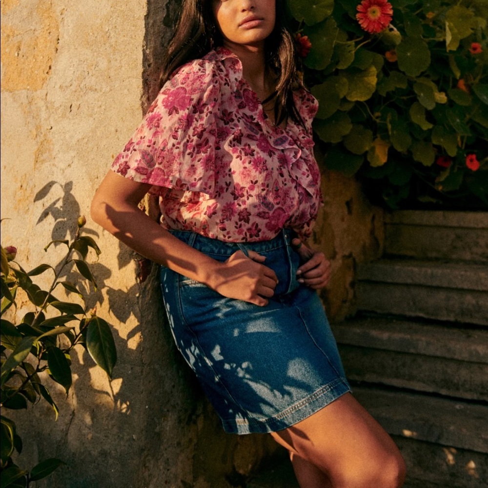 NWT Sezane Jasmine Floral blouse